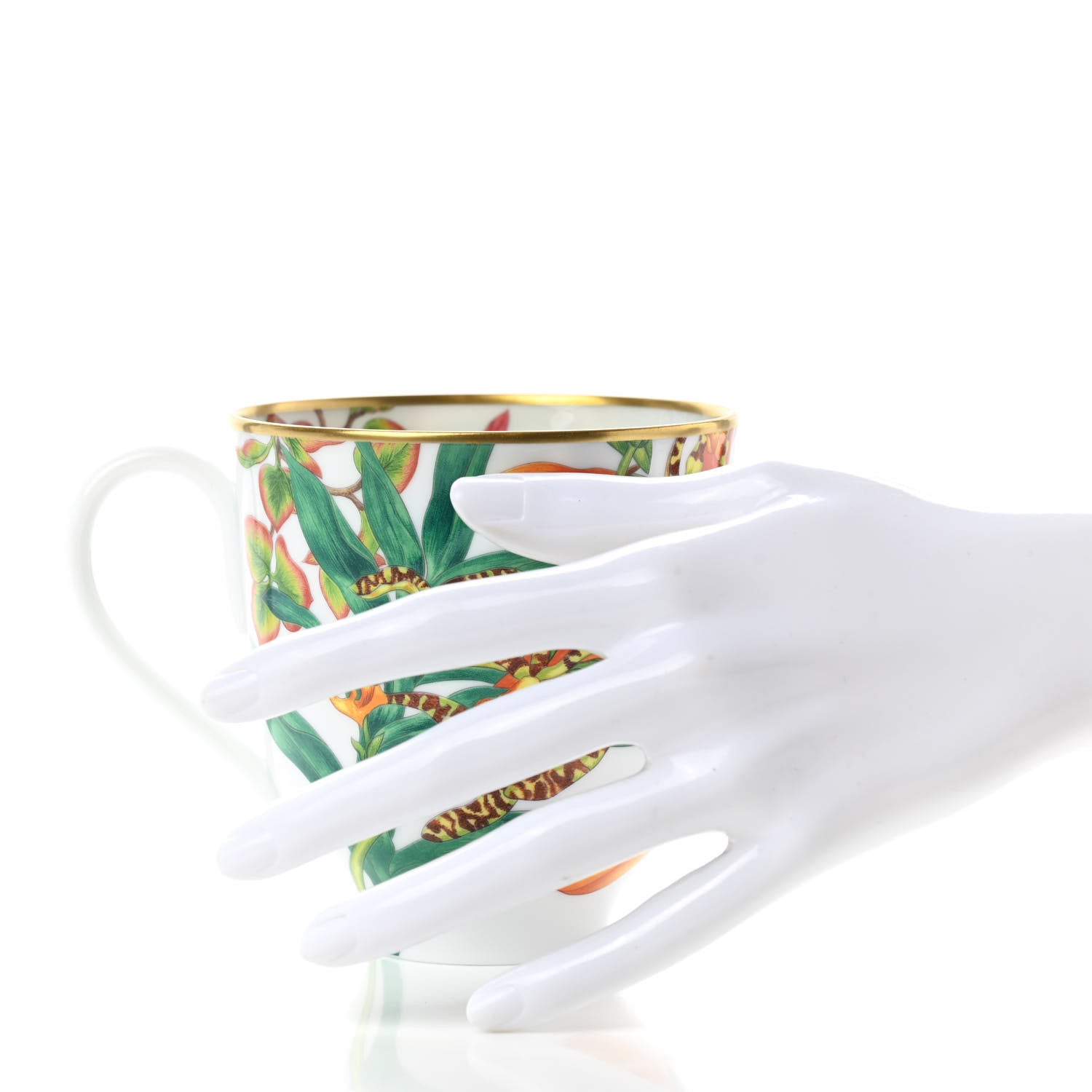 Hermes Limoges Porcelain Passifolia Mug 2 of 7