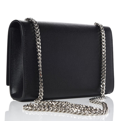 Saint Laurent Grain De Poudre Small Monogram Kate Satchel Black 3 of 9