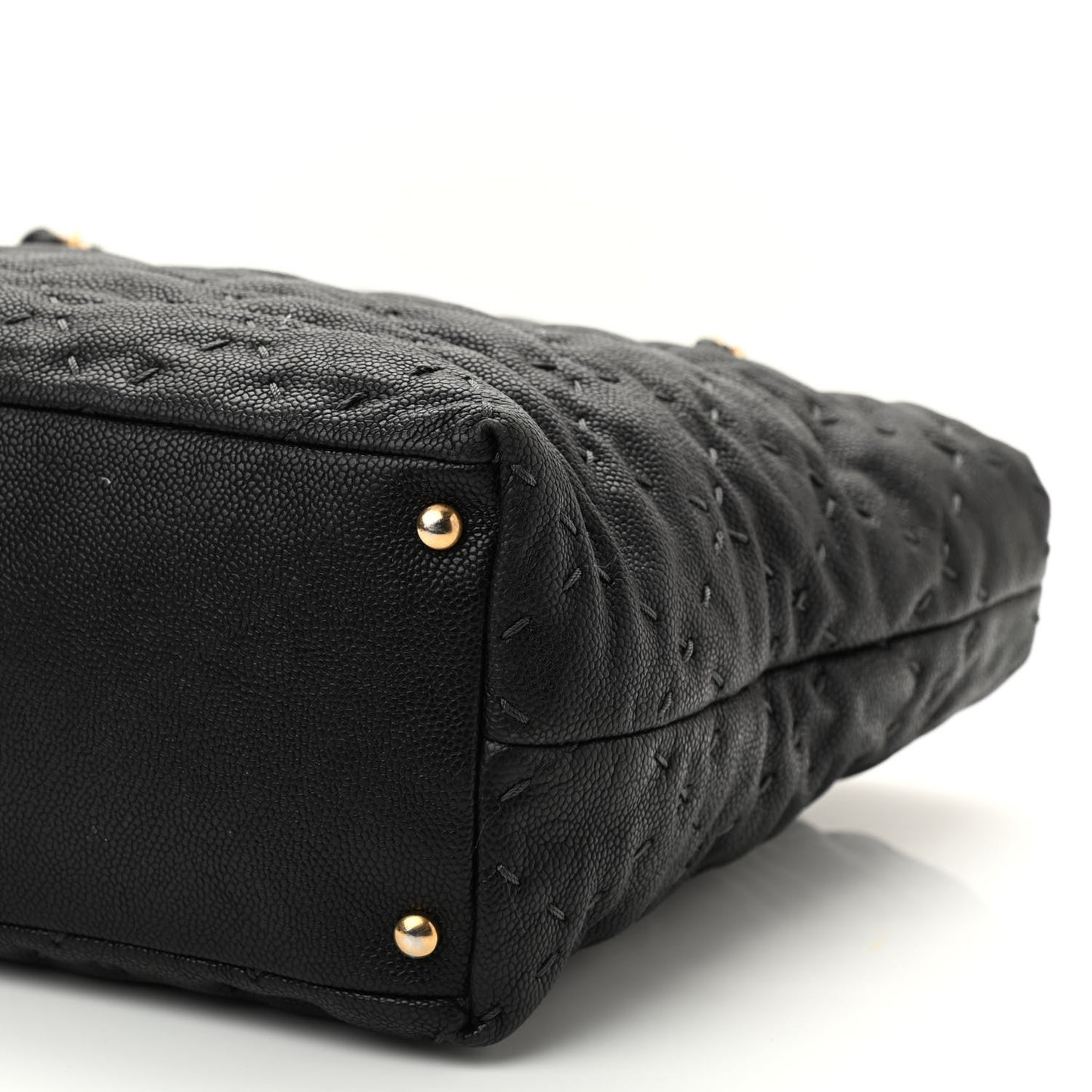 Caviar Stitched Tote Black