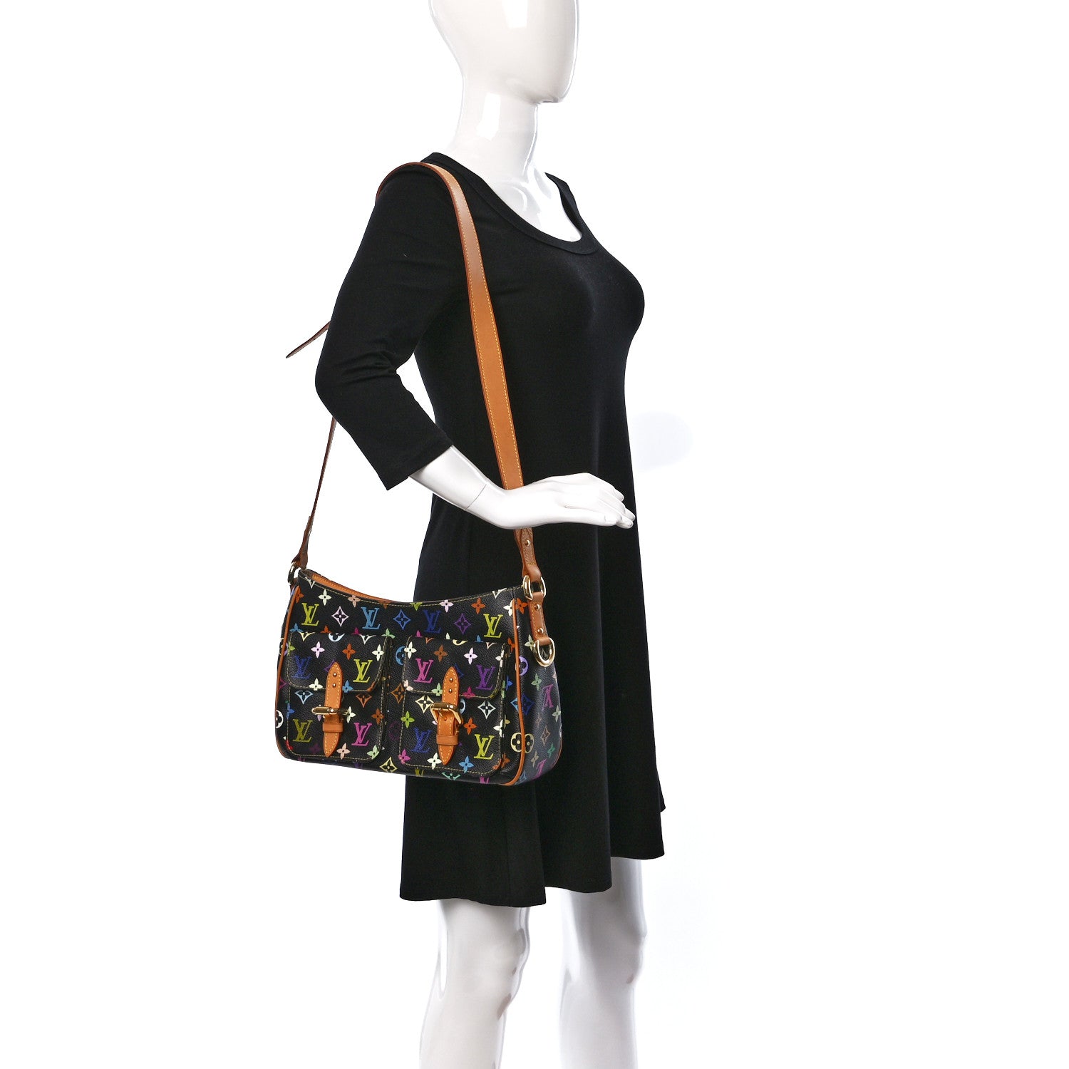 Louis Vuitton Monogram Multicolor Lodge GM Black 2 of 8