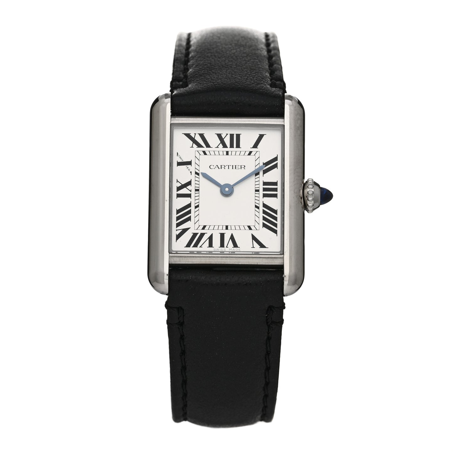 Stainless Steel Calfskin 22mm Must de Cartier Tank Quartz Watch