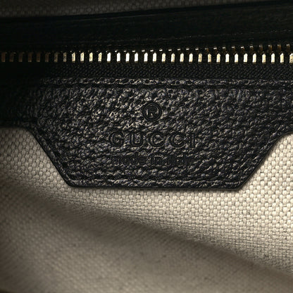 Gucci Jacquard Black Denim GG Monogram Textured Dollar Calfskin Medium Jackie 1961 Tote Black Ivory 6 of 10