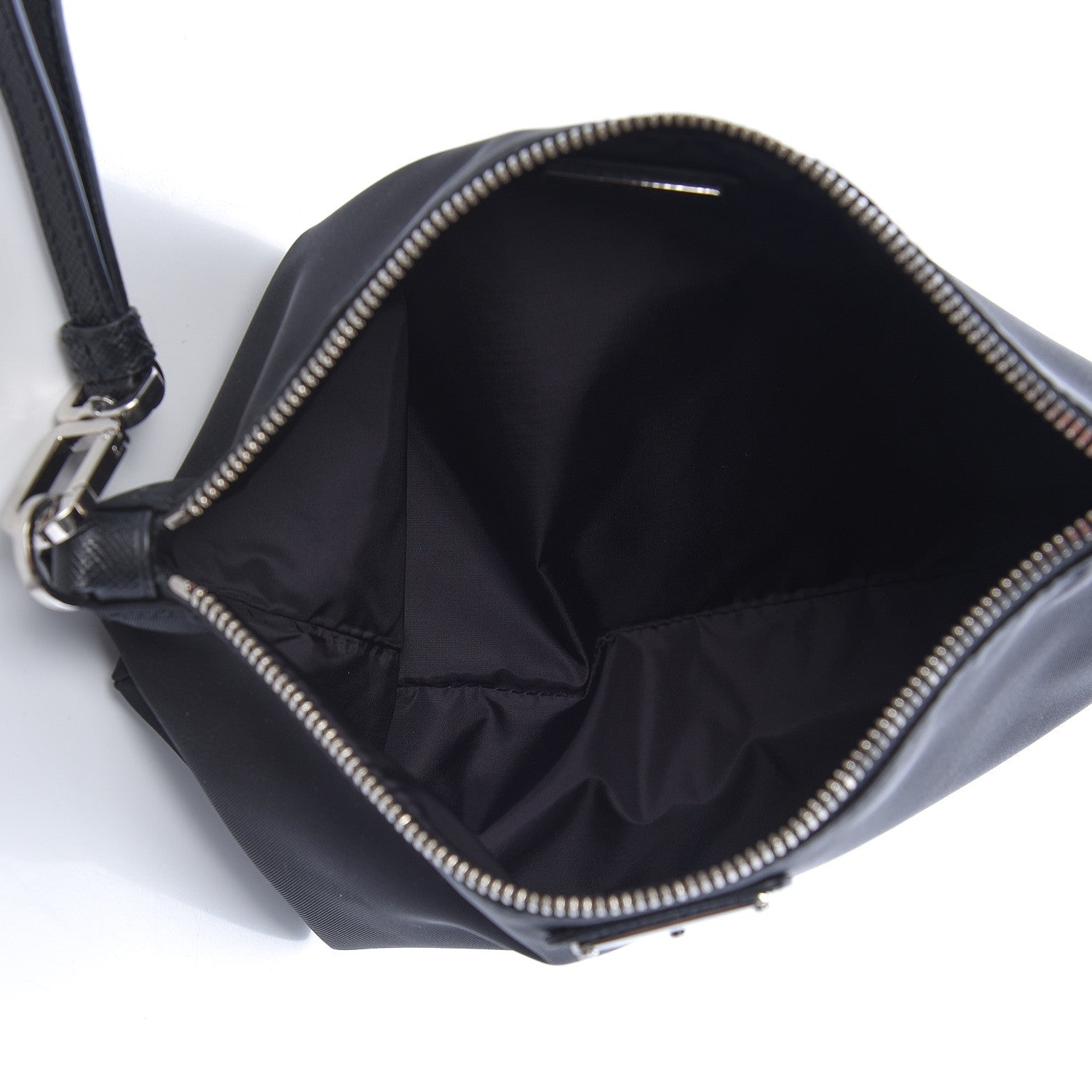 Prada Tessuto Nylon Saffiano Wristlet Black 5 of 6