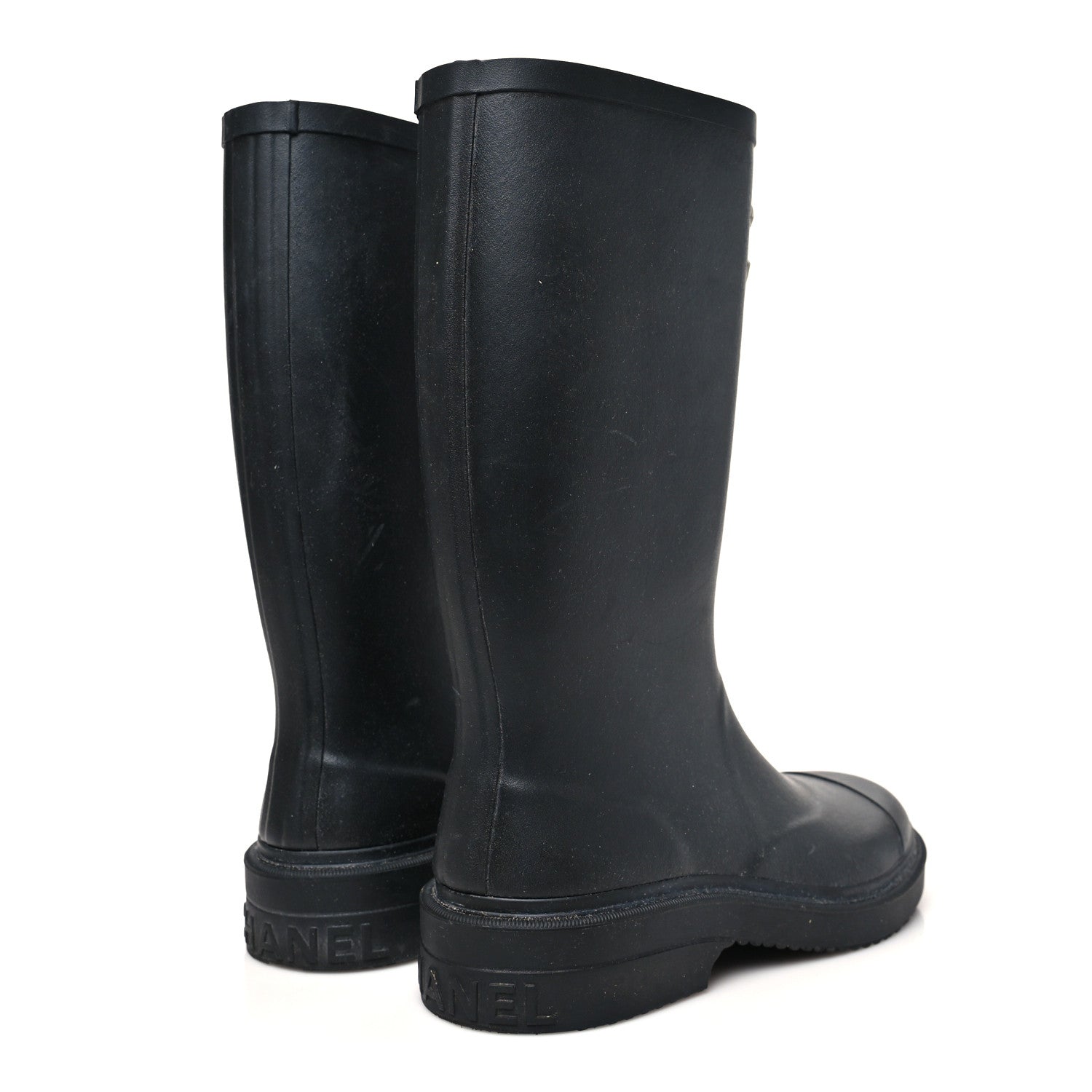 Chanel Caoutchouk CC High Boots 38 Black 5 of 9