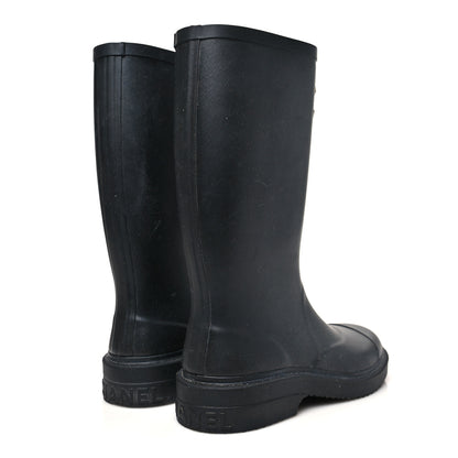 Chanel Caoutchouk CC High Boots 38 Black 5 of 9