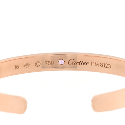 Cartier 18K Pink Gold Pink Sapphire LOVE Cuff Bracelet 16 3 of 3