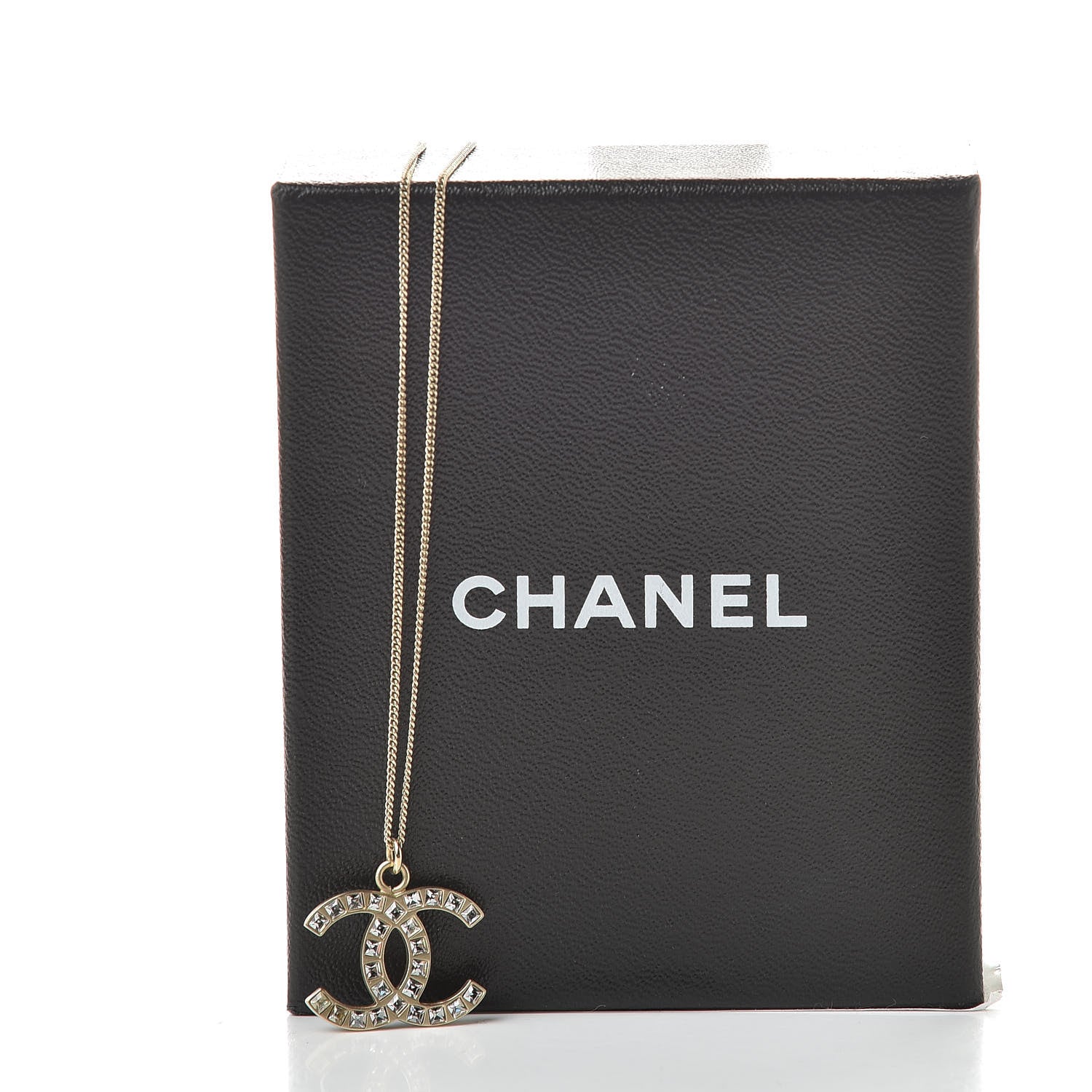 Chanel Baguette Crystal CC Necklace Light Gold 6 of 6