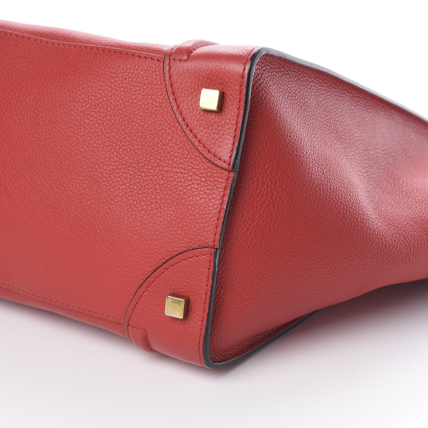 Drummed Calfskin Mini Luggage Coquelicot