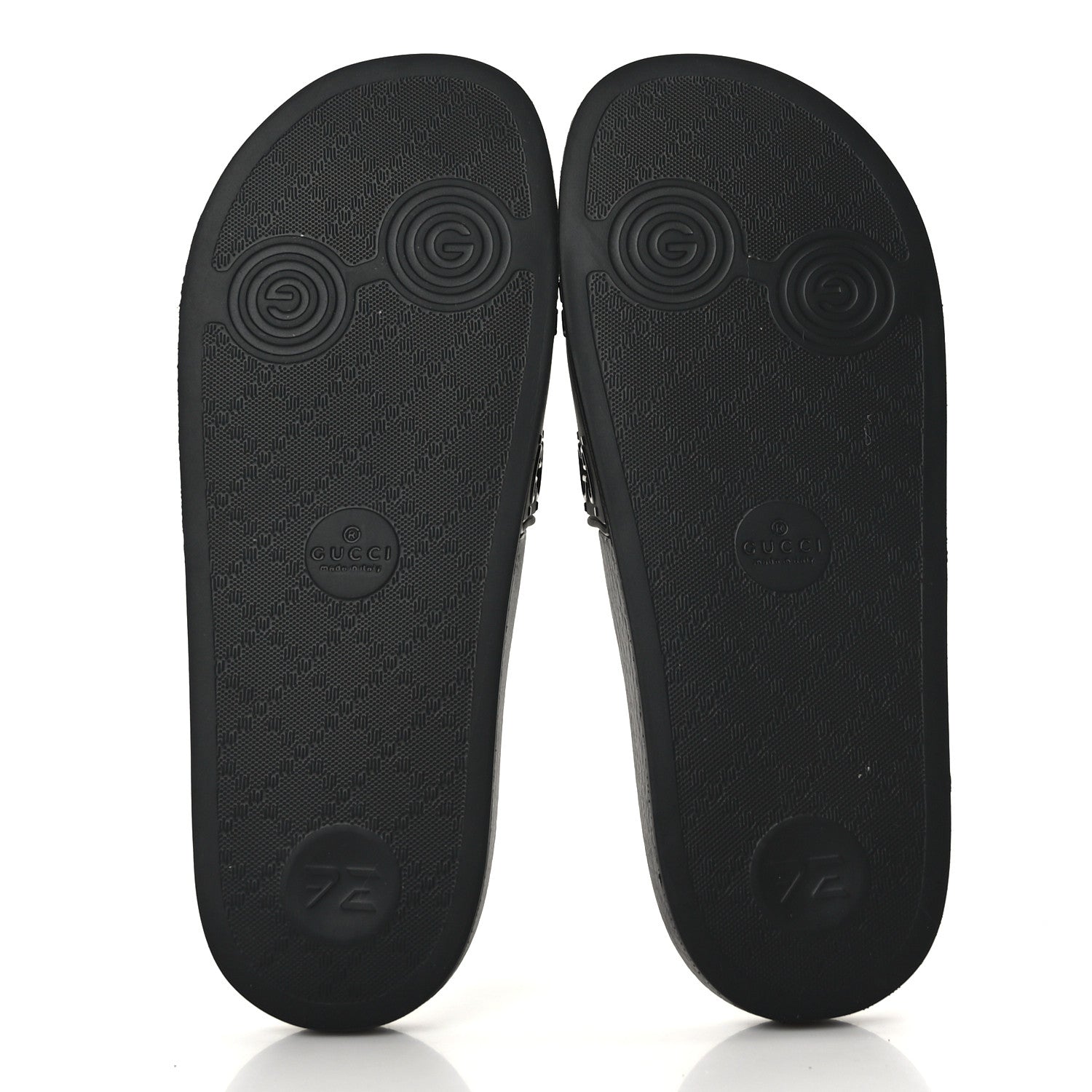 Gucci Rubber GG Monogram Perforated Womens Slide Sandals 39 Black 5 of 6