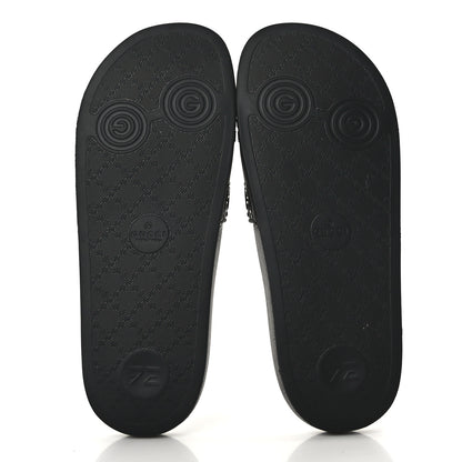 Gucci Rubber GG Monogram Perforated Womens Slide Sandals 39 Black 5 of 6