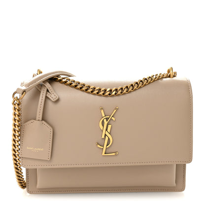 Saint Laurent Calfskin Medium Monogram Sunset Dark Beige 1 of 11