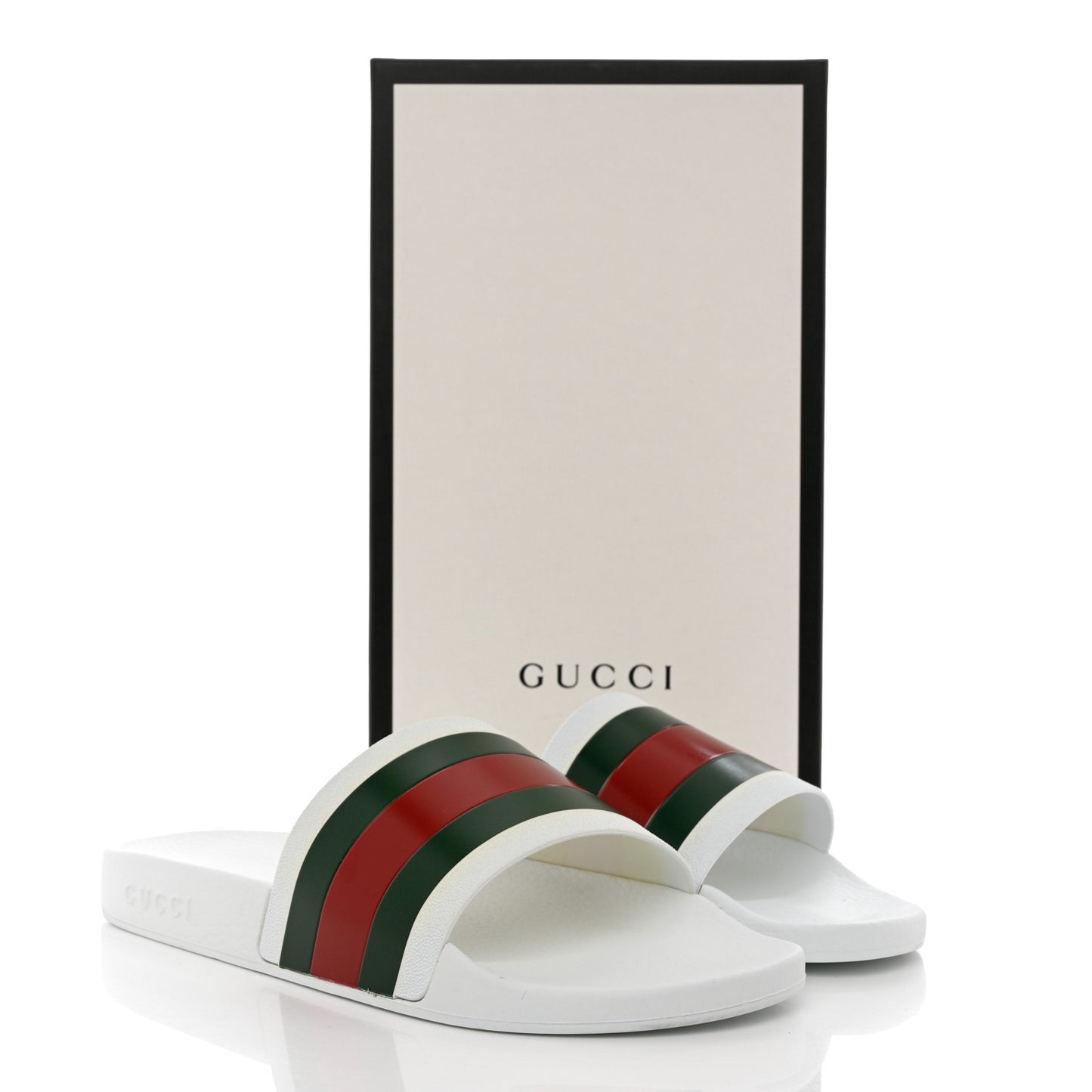 Rubber Web Mens Pool Slide Sandals 10 White Green Red