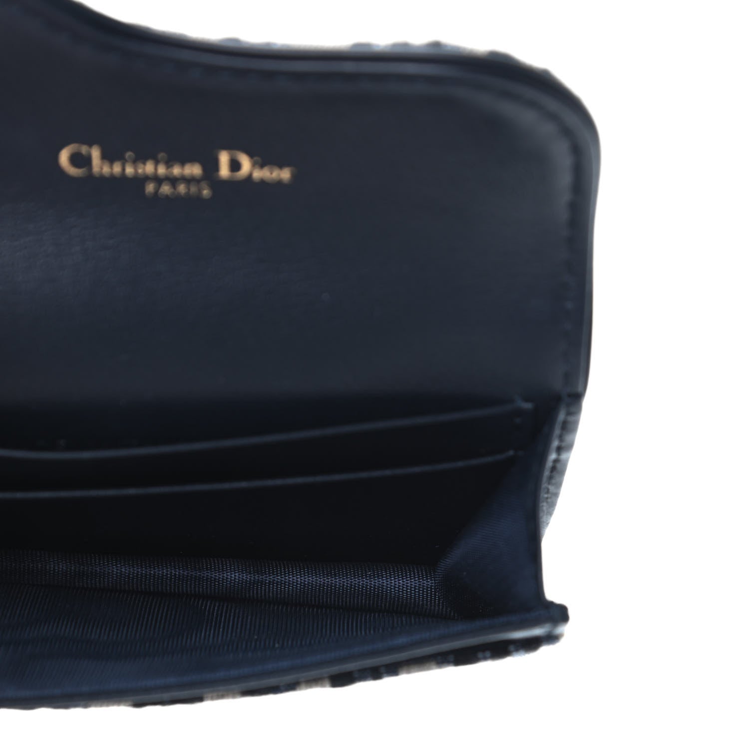 Christian Dior Oblique Saddle Card Holder Blue 4 of 5