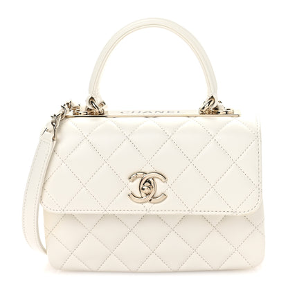 Chanel Lambskin Quilted Mini Trendy CC Dual Handle Flap Bag White 1 of 13