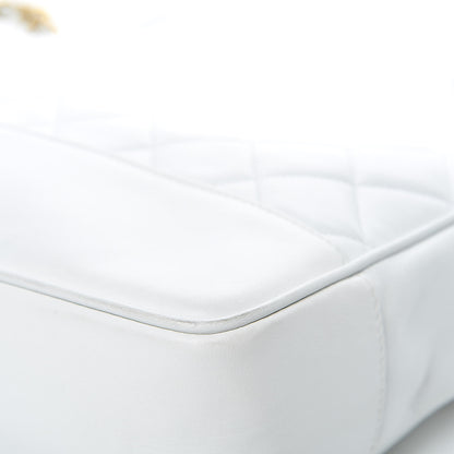 Chanel Lambskin Quilted Shoulder Bag White 25 of 27