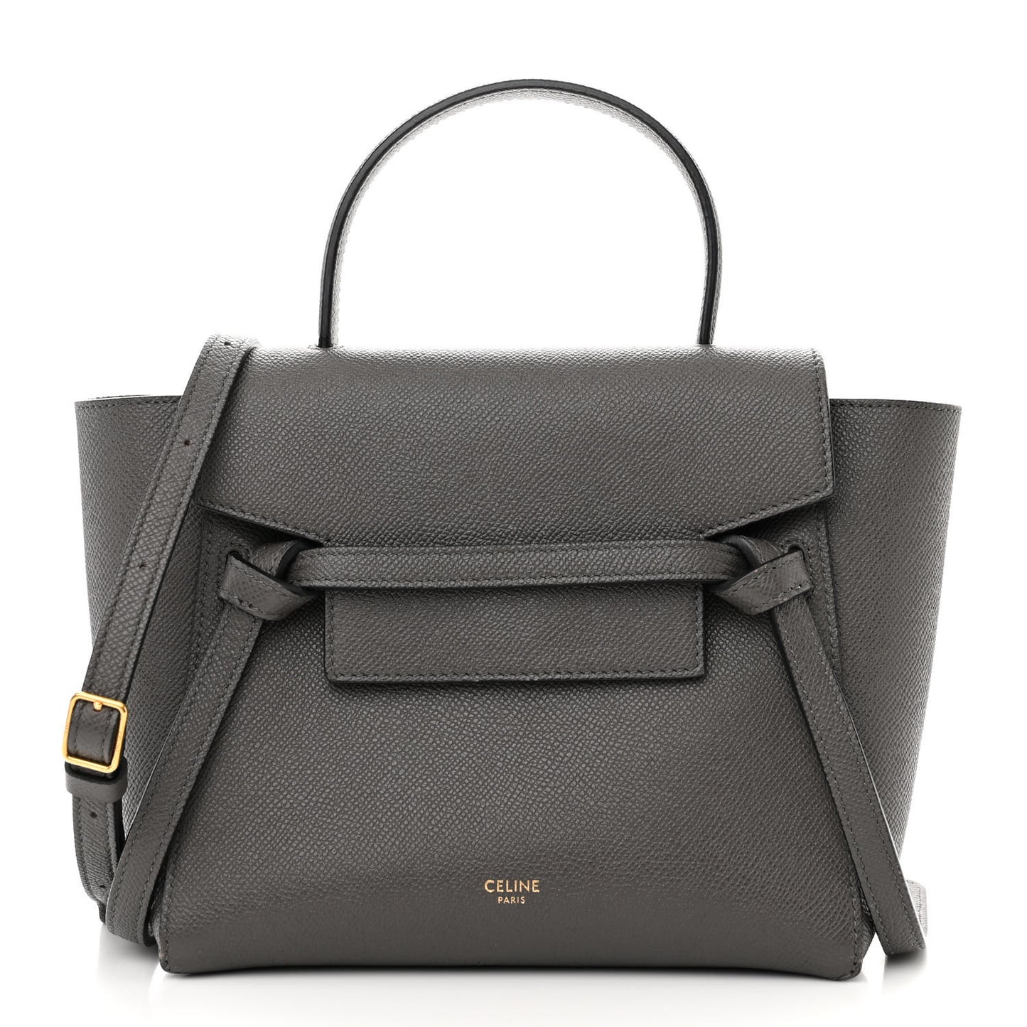 Grained Calfskin Nano Belt Bag Grey