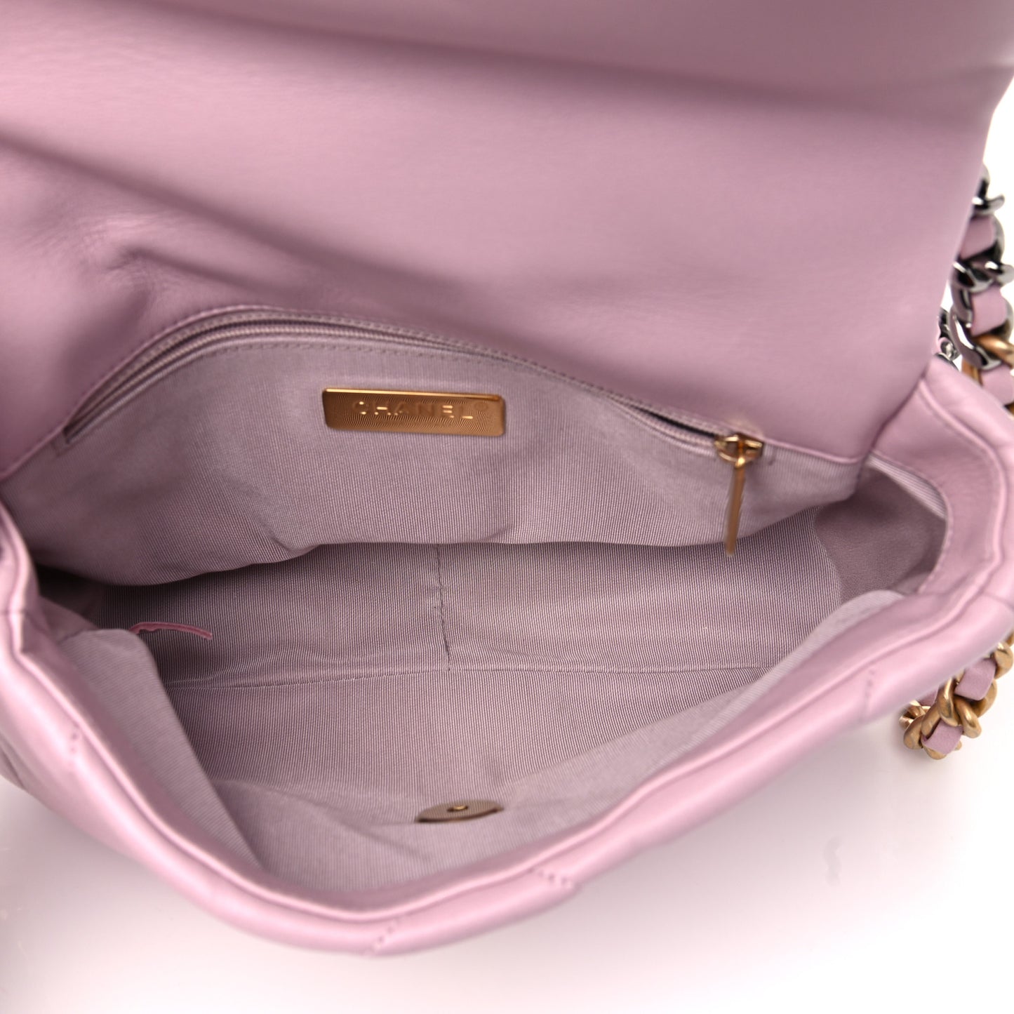 Lambskin Quilted Medium Chanel 19 Flap Light Pink