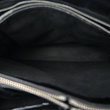 Alexander McQueen Calfskin Crocodile Embossed Tote Black 4 of 10
