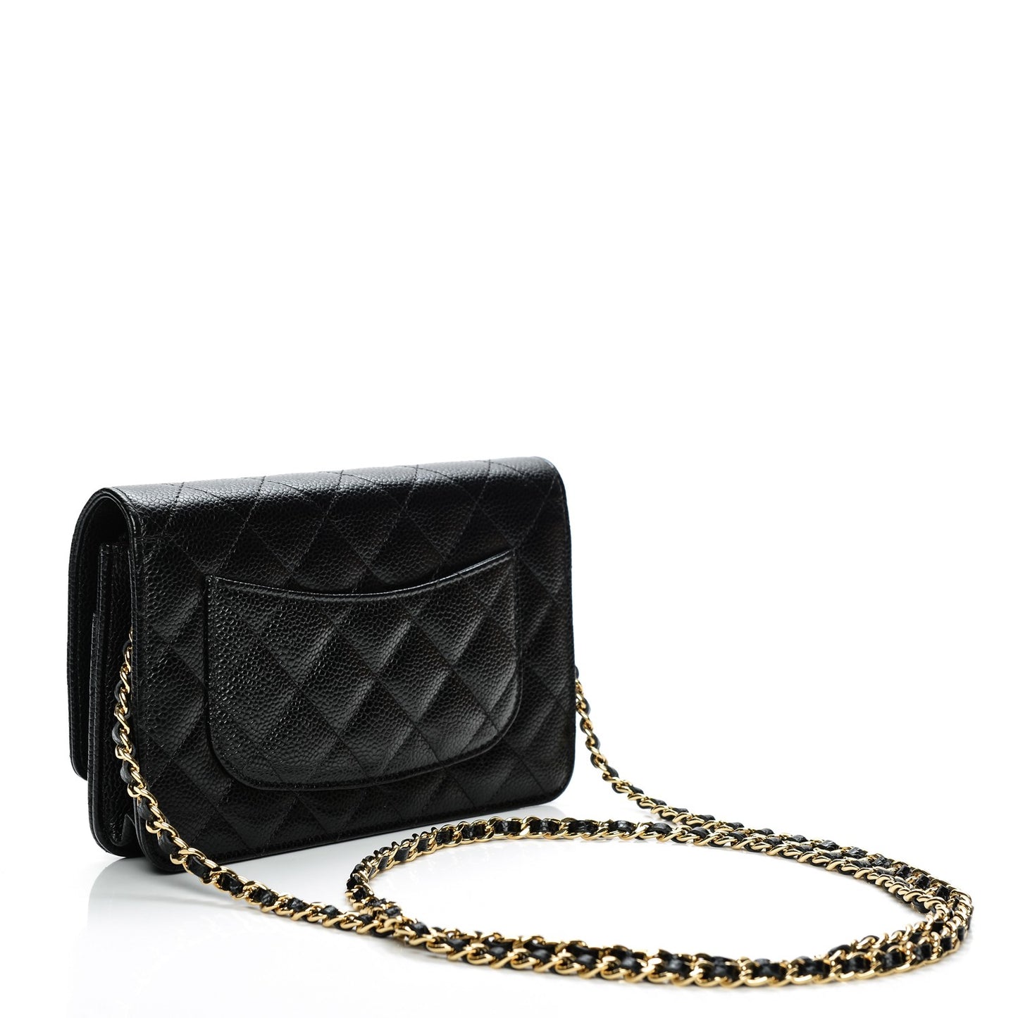 Caviar Quilted Wallet On Chain WOC Black