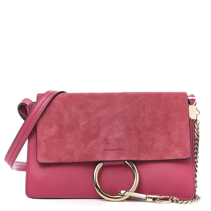 Chloe Suede Calfskin Small Faye Shoulder Bag Fuchsia Rose 1 of 9