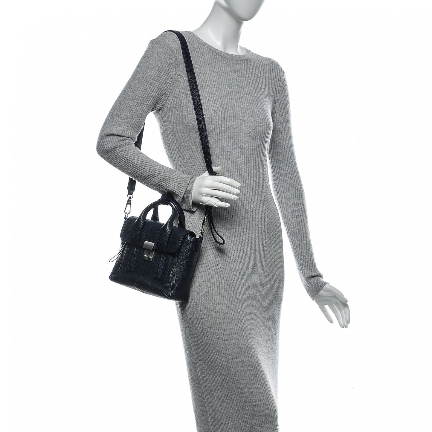 3.1 Textured Calfskin Mini Pashli Satchel Ink