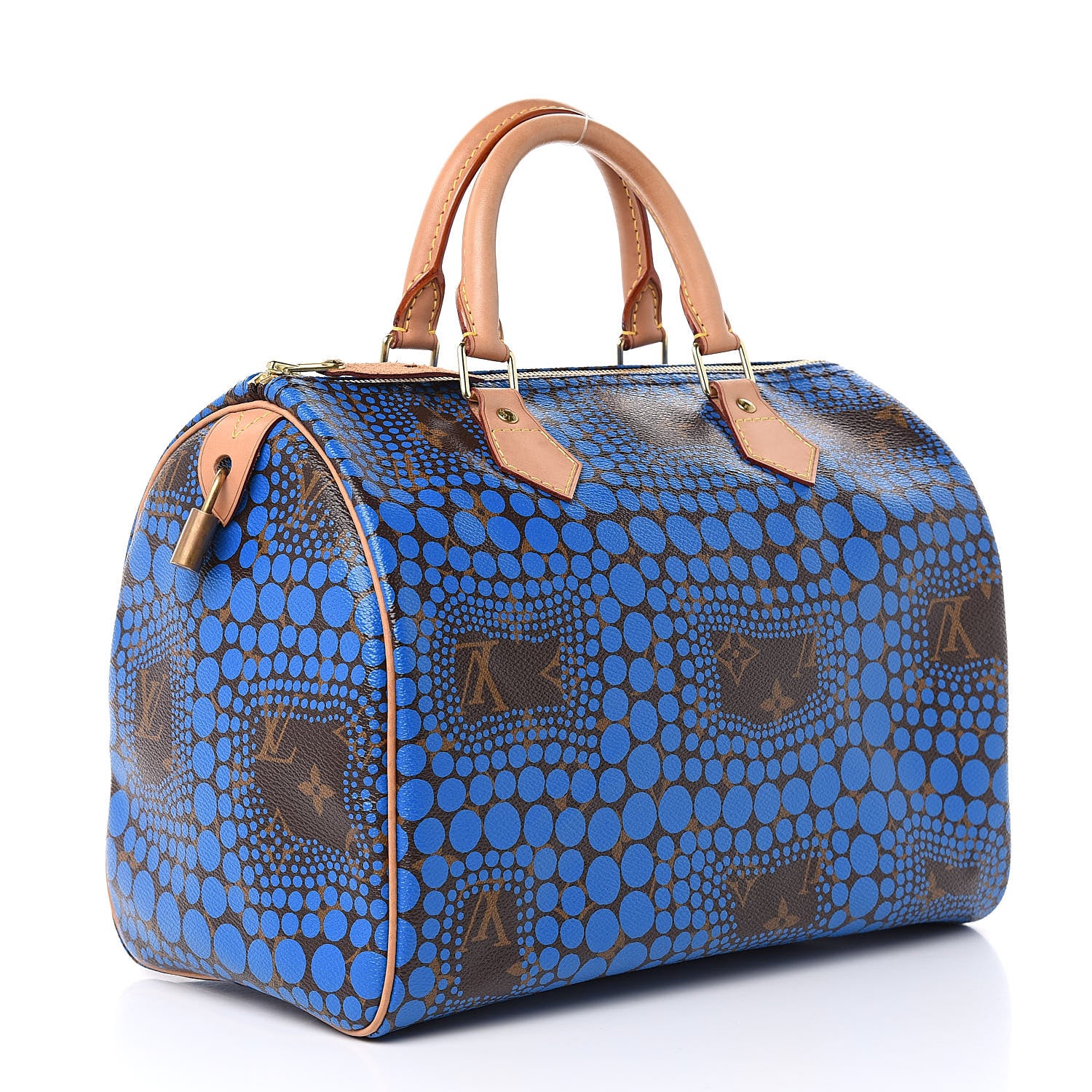 Louis Vuitton Monogram Kusama Town Speedy 30 Blue 3 of 12