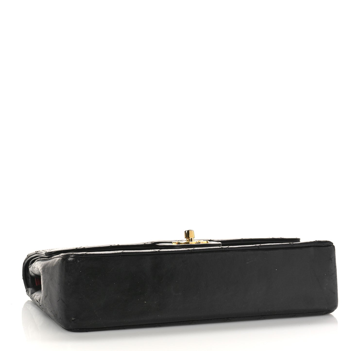 Lambskin Quilted Medium Double Flap Black