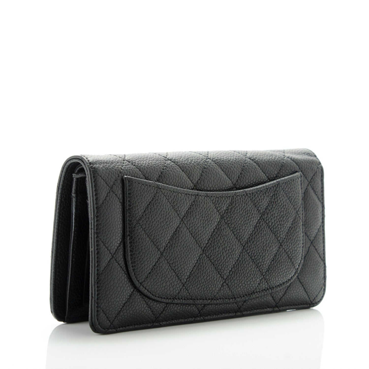 Chanel Caviar Quilted Yen Wallet Black 3 of 8