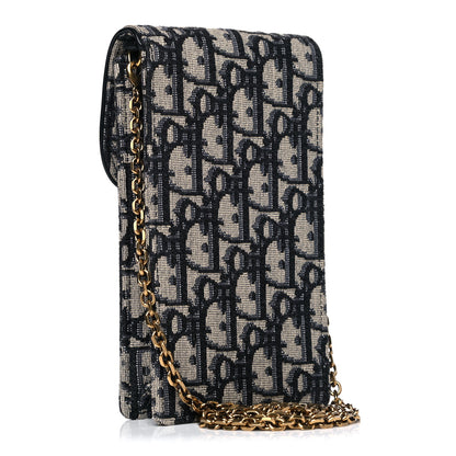 Christian Dior Oblique Vertical Saddle Pouch Blue 3 of 9