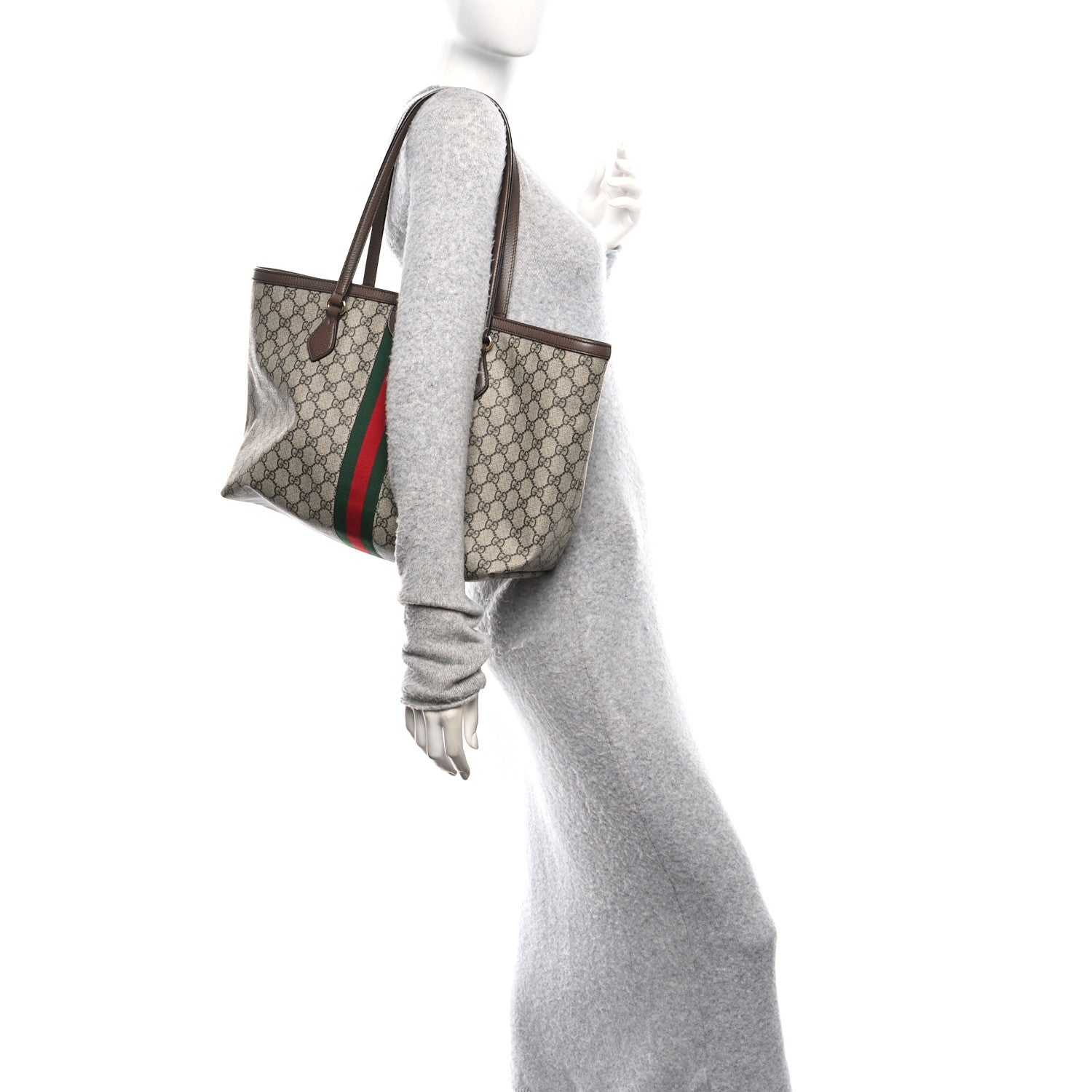 Gucci GG Supreme Monogram Medium Ophidia Shopping Tote Brown 2 of 10