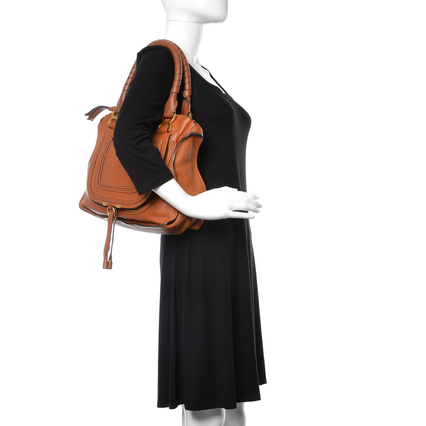 Calfskin Medium Marcie Satchel Tan