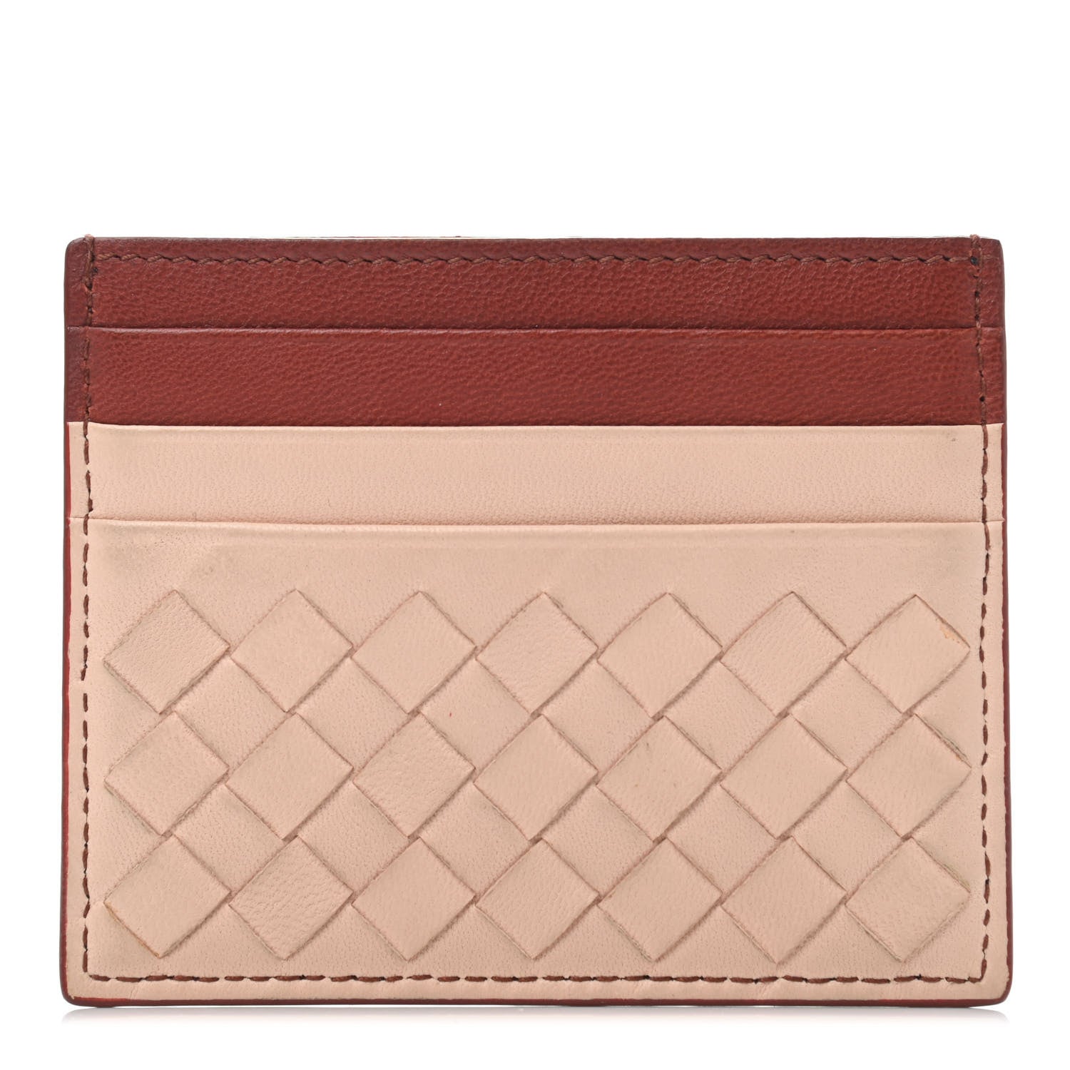 Bottega Veneta Nappa Intrecciato Card Holder Flamingo Brique 1 of 4