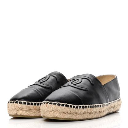 Chanel Lambskin CC Espadrilles 39 Black 3 of 10