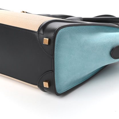 Celine Bullhide Drummed Calfskin Micro Tri-Color Luggage Antarctic 7 of 14