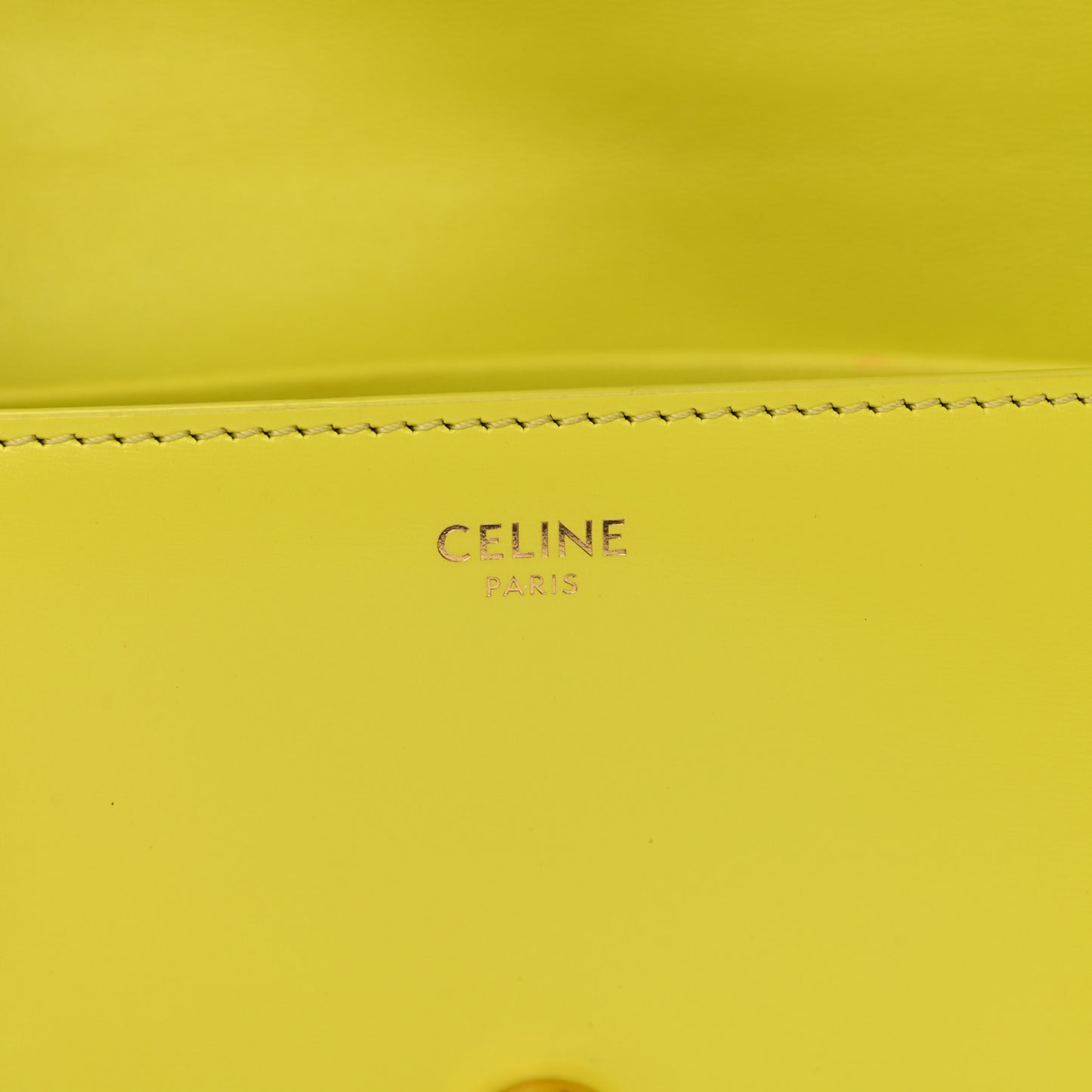 Shiny Calfskin Cuir Triomphe Chain Shoulder Bag Anis