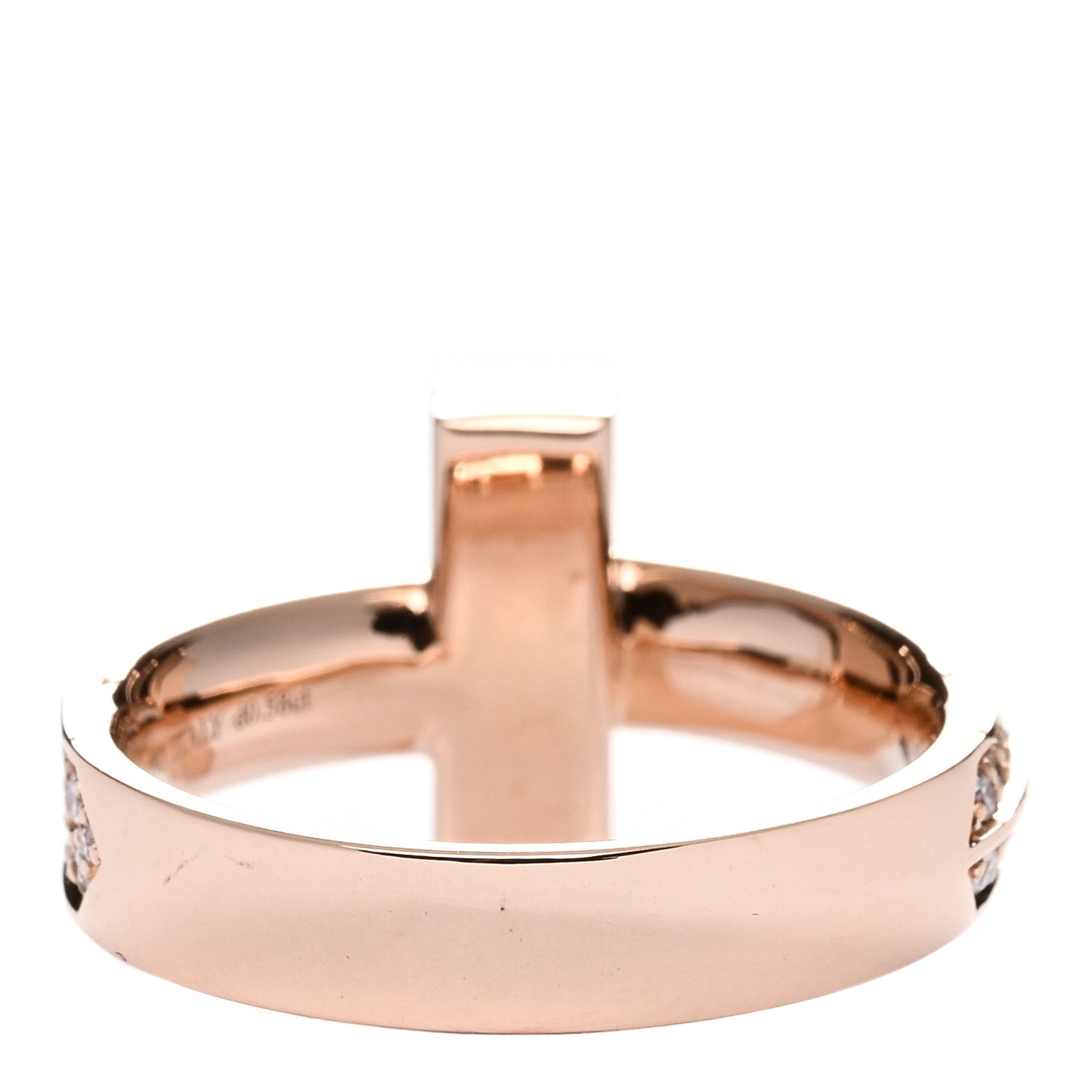 18K Rose Gold Diamond Wide T T1 Ring 54 7
