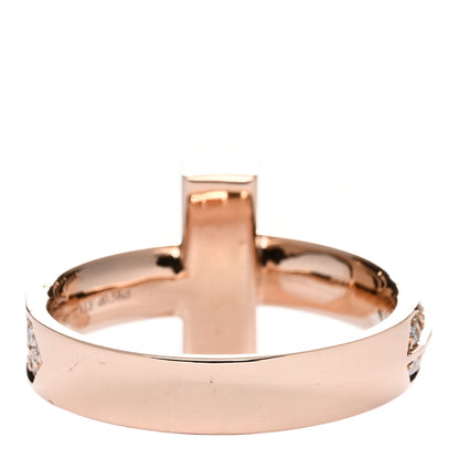 Tiffany 18K Rose Gold Diamond Wide T T1 Ring 54 7 2 of 3