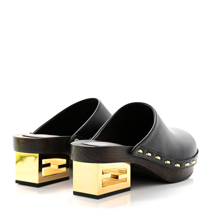 Fendi Vitello Baguette 25/60mm Clogs 35 Black 4 of 8