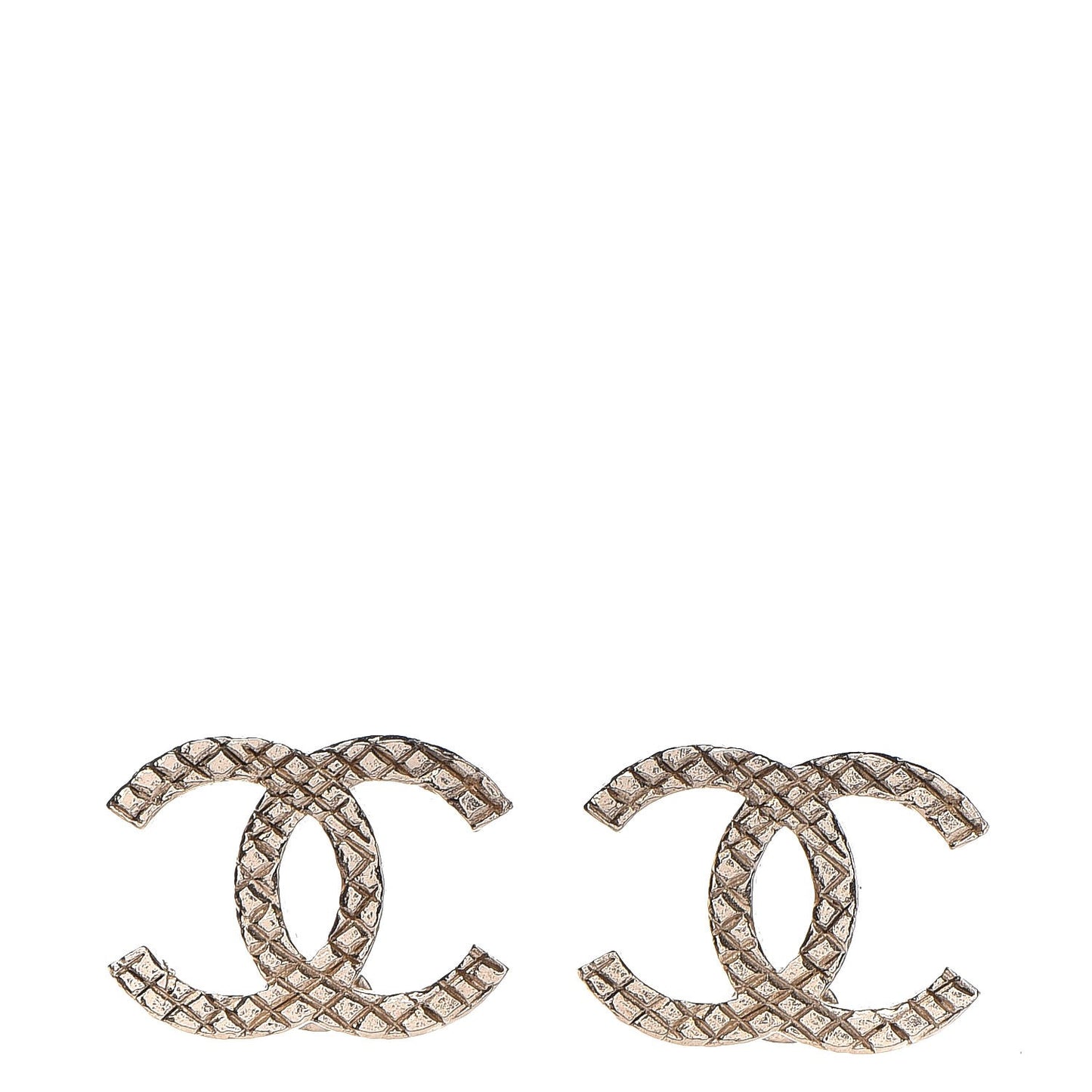 Quilted CC Earrings Gold