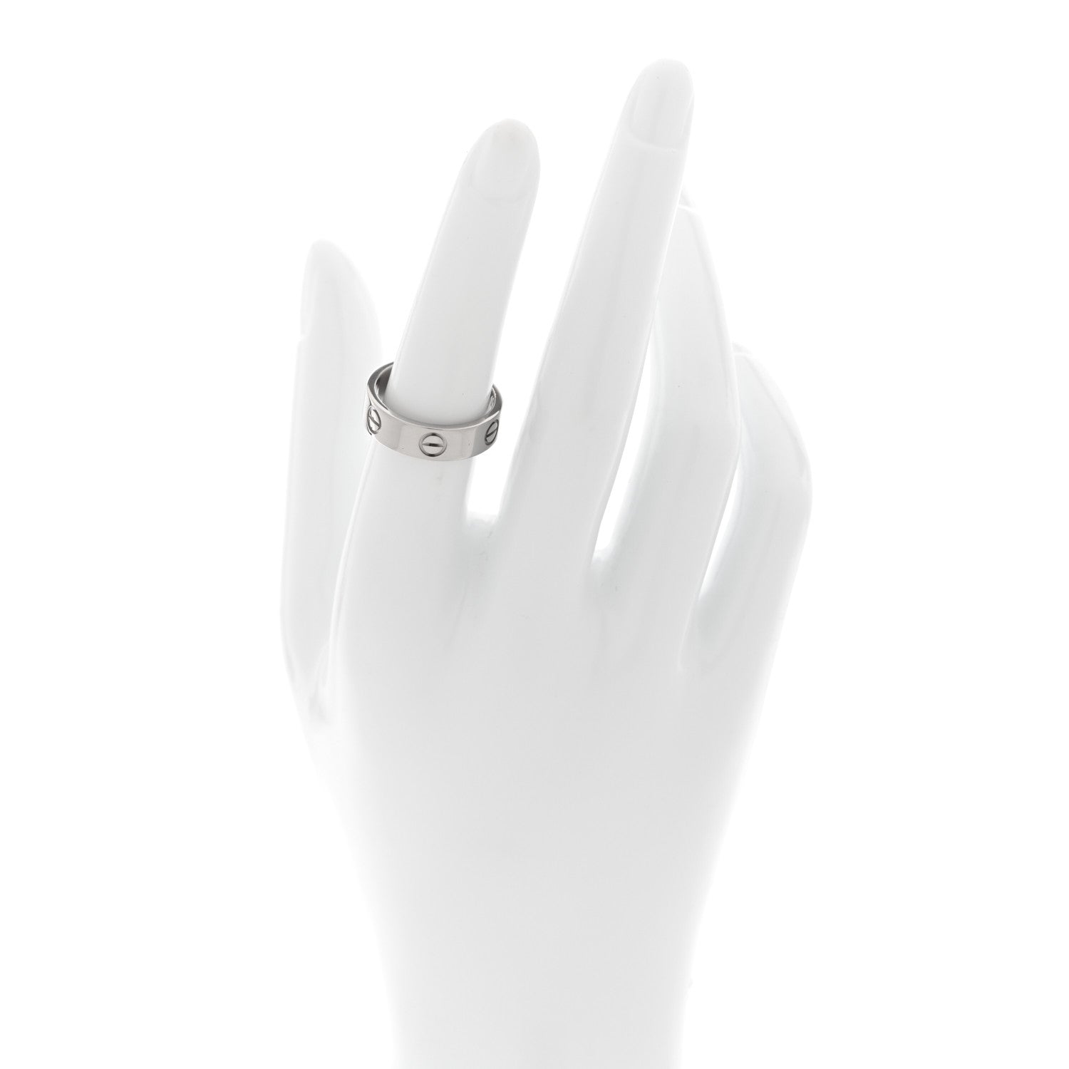 Cartier 18K White Gold 5.5mm LOVE Ring 53 6.5 2 of 4
