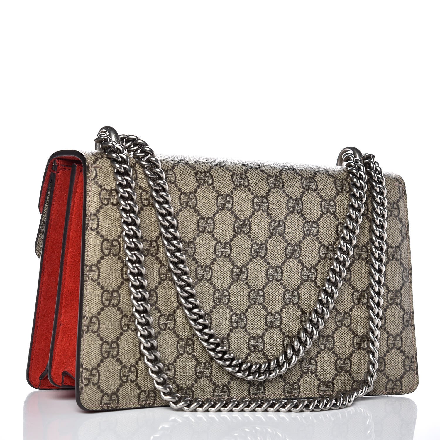 Gucci GG Supreme Monogram Small Dionysus Shoulder Bag Red 3 of 11