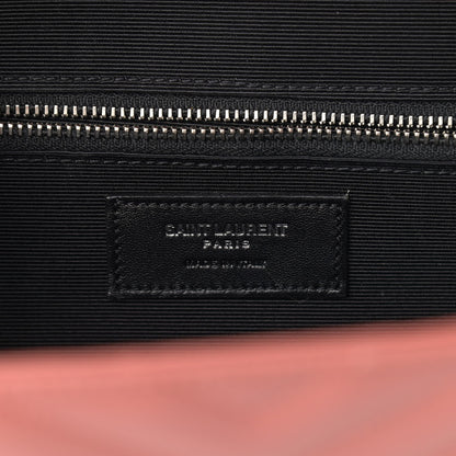 Saint Laurent Grain De Poudre Matelasse Chevron Large Monogram Satchel Mystic Rose 6 of 11