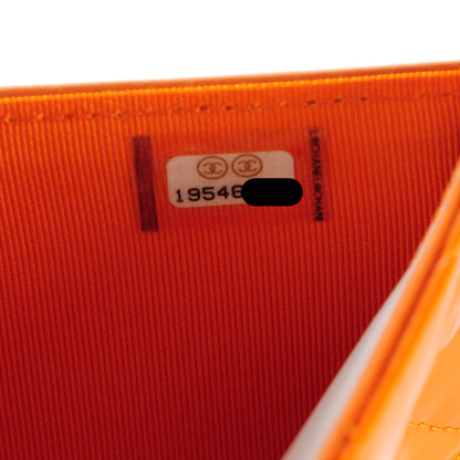 Chanel Patent Quilted Large Flap Wallet Orange 8 of 8