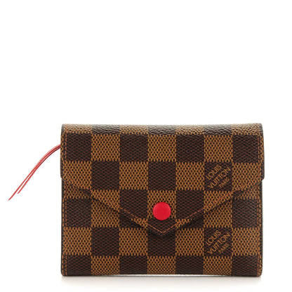 Louis Vuitton Damier Ebene Victorine Wallet Red 1 of 7
