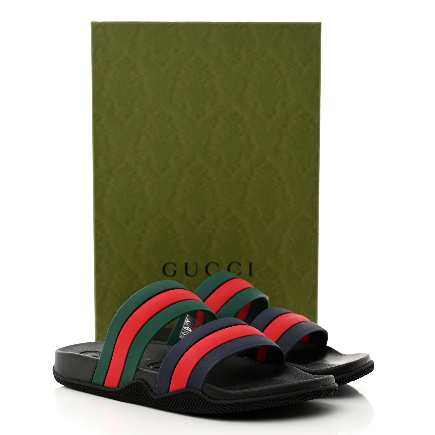 Gucci Rubber Web Mens Slide Sandals 11 Green Red 9 of 9