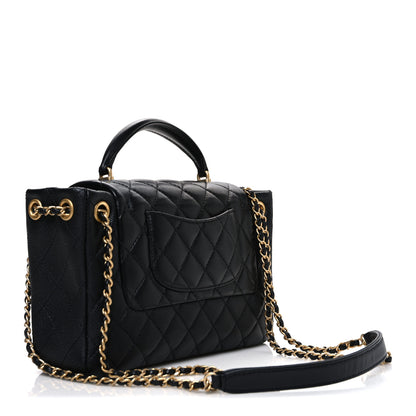 Chanel Caviar Calfskin Quilted Small Top Handle Flap Black 3 of 10