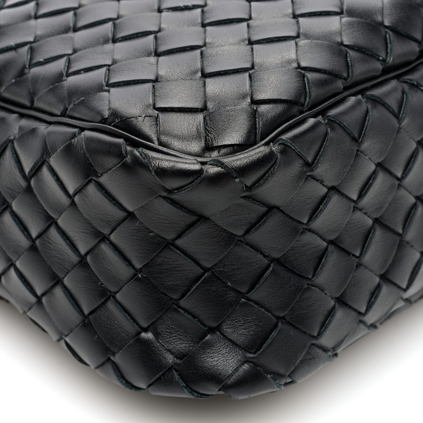 Calfskin Intrecciato Messenger Bag Black