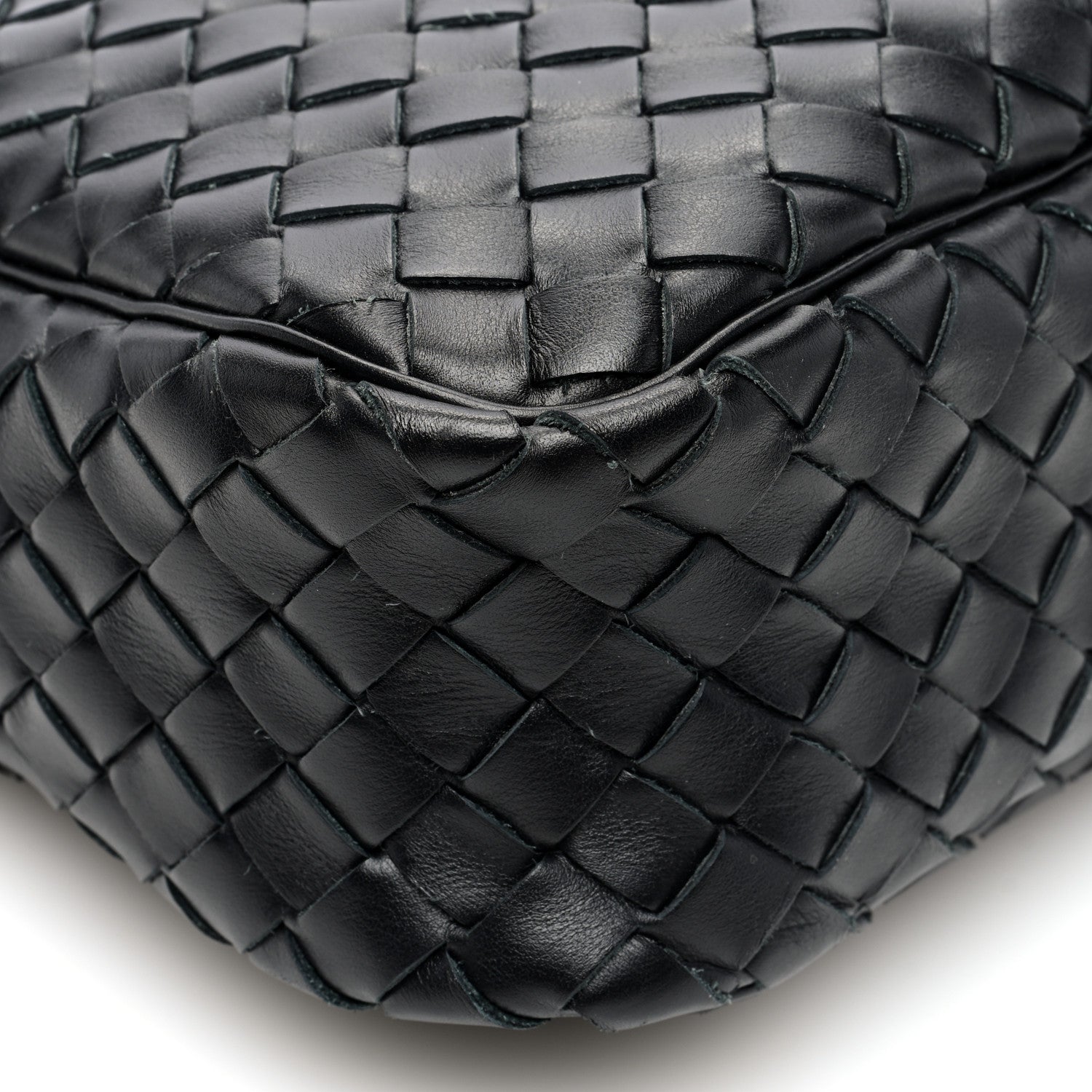 Bottega Veneta Calfskin Intrecciato Messenger Bag Black 9 of 10