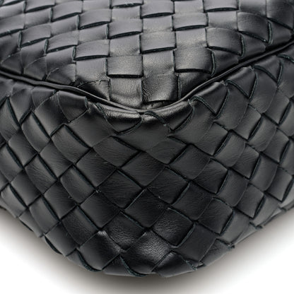 Bottega Veneta Calfskin Intrecciato Messenger Bag Black 9 of 10