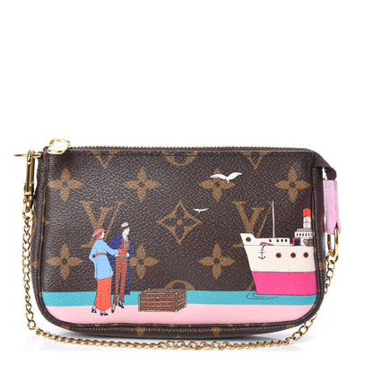 Louis Vuitton Monogram 2016 Christmas Animation Mini Pochette Accessories Rose Ballerine 1 of 7